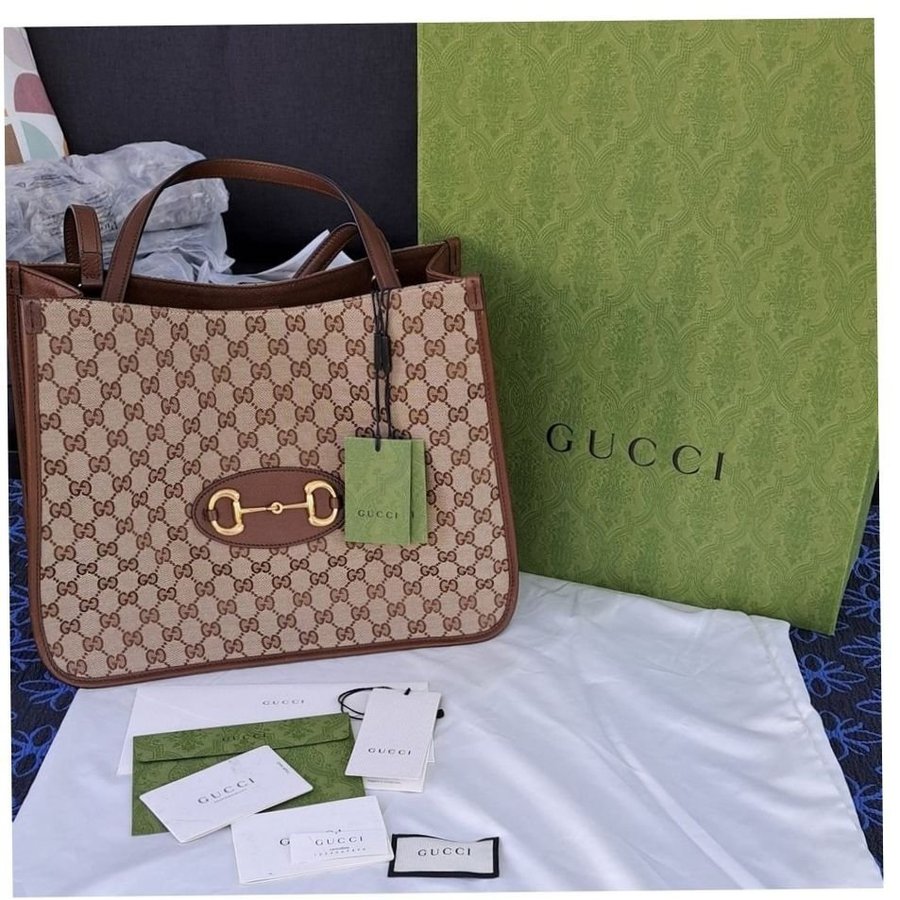 Oanvänt Gucci horsebit tote bag