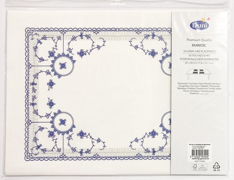 100 sheets Royal Copenhagen BLUE FLUTED Placemats 30*40cm (10 packs*10 sheets)