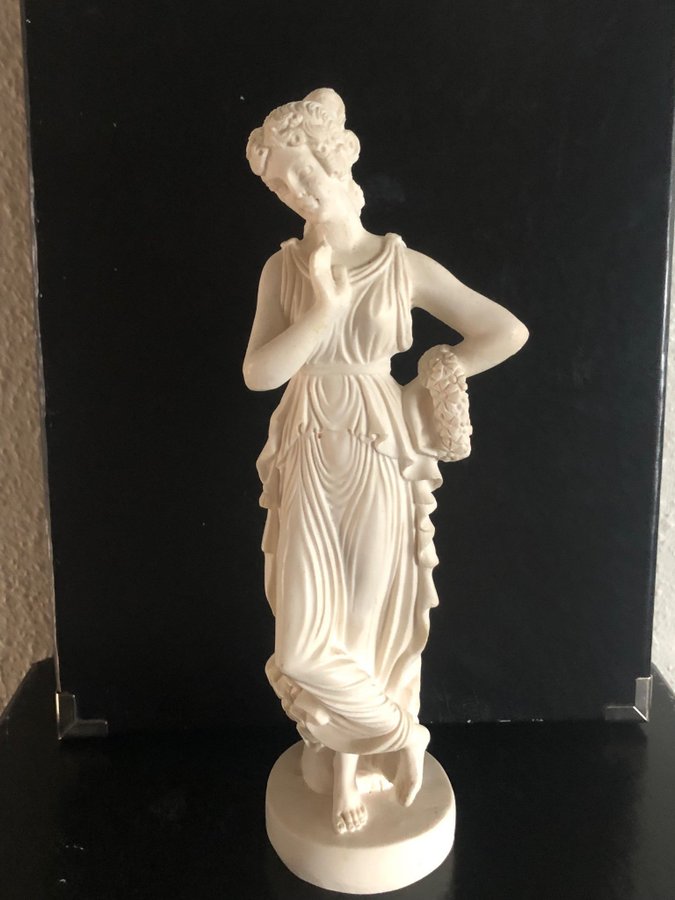 Vtg antika grekiska kvinnor staty harts alabaster ITALIEN märkt  signerad