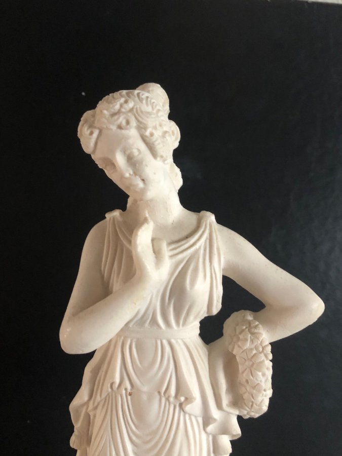 Vtg antika grekiska kvinnor staty harts alabaster ITALIEN märkt  signerad