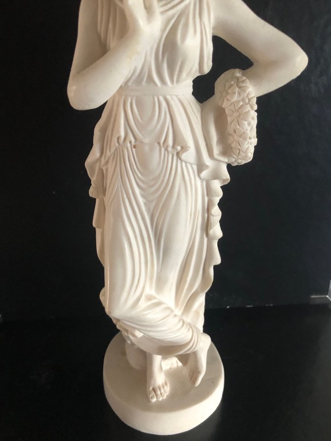 Vtg antika grekiska kvinnor staty harts alabaster ITALIEN märkt  signerad