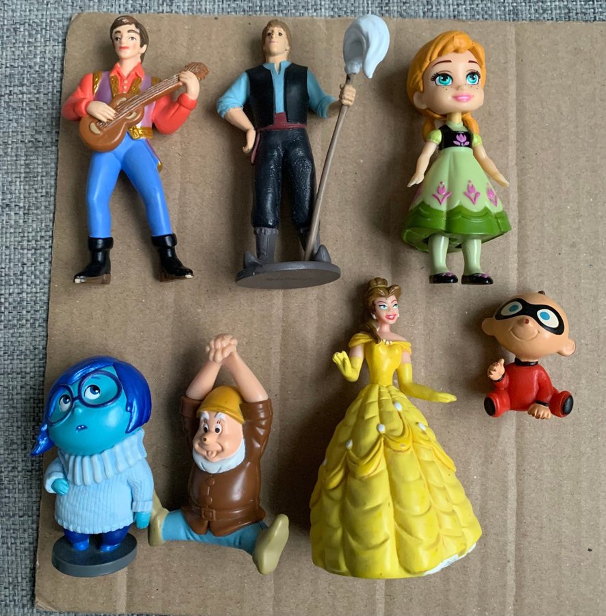 Disney figurer papo bullyland McDonalds Jack Belle frost insidan ut dvärgarna