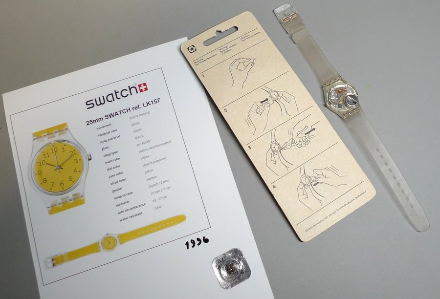 25mm SWATCH ref. LK157 med extra armband samt batteri