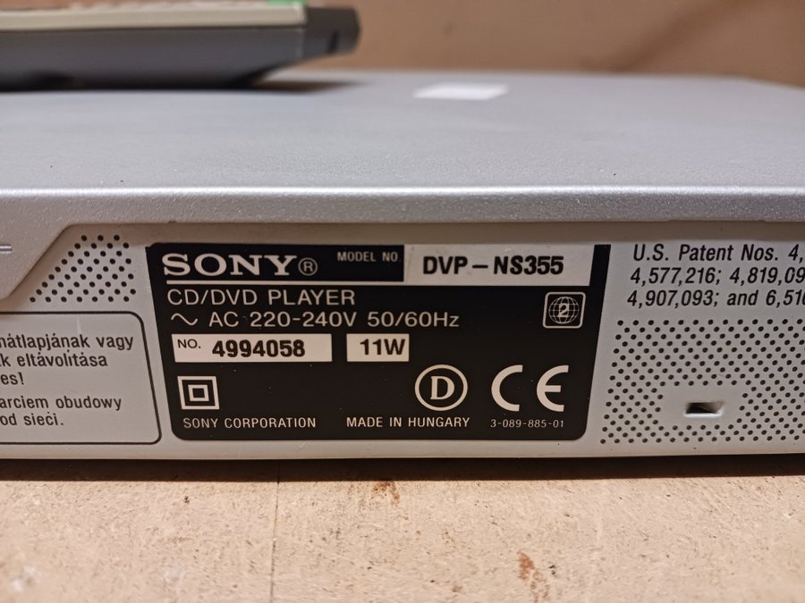 SONY DVD Model NS 355