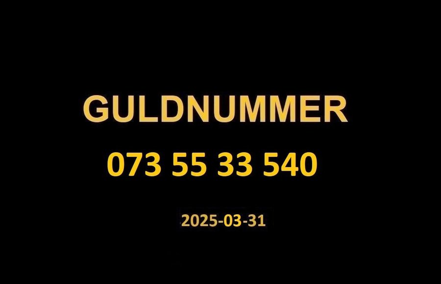 073 55 33 540 GULDNUMMER mobilnummer telefonnummer kontantkort nummer guld