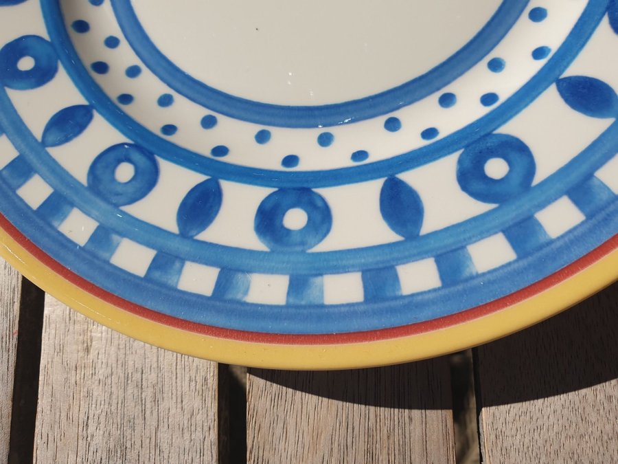 1st VILLEROY  BOCH Twist-Anná Dinner plate skål gul blå assiett tallrik