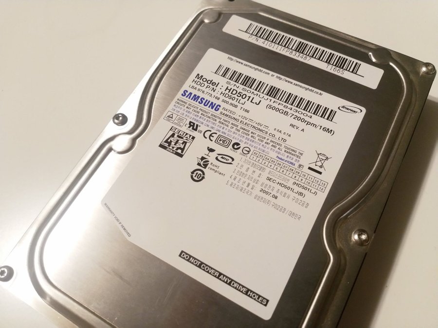 500GB Samsung 3.5" HDD | Test OK!