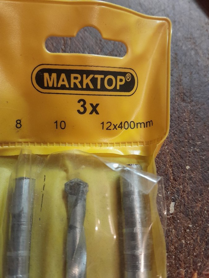 Marktop Borr 3x 12x400mm