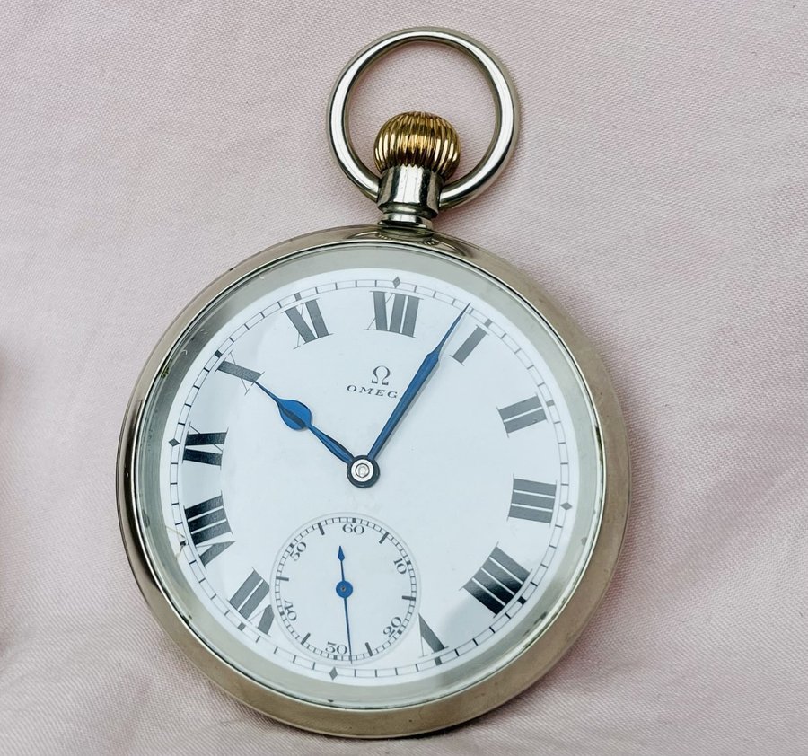 1900s silver Omega Vintage pocket watch