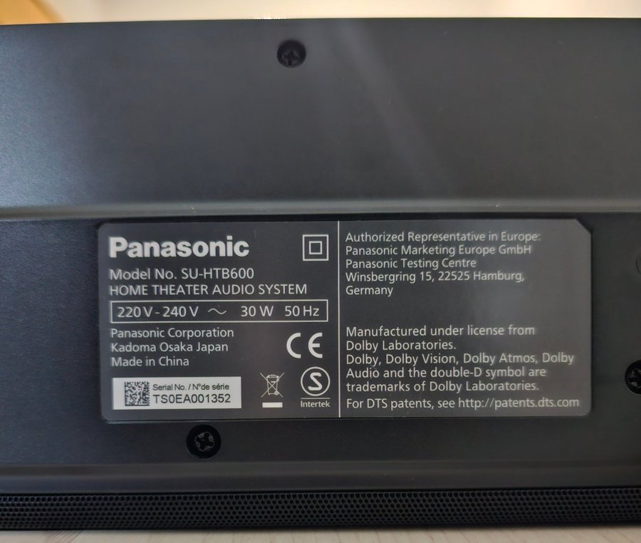 Panasonic SC-HTB600 Soundbar