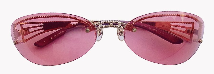 Jean Paul Gaultier Women Sunglasses 90s Vintage Gold Frame/Pink Lenses,