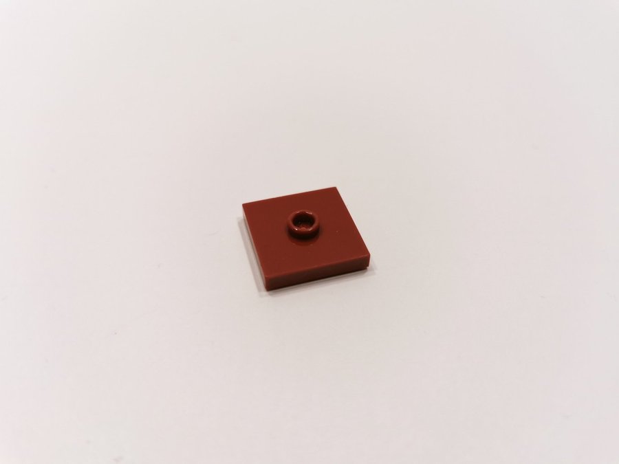 Lego - platt - tile - mod - 2x2 - part 87580 - vinröd (dark red)