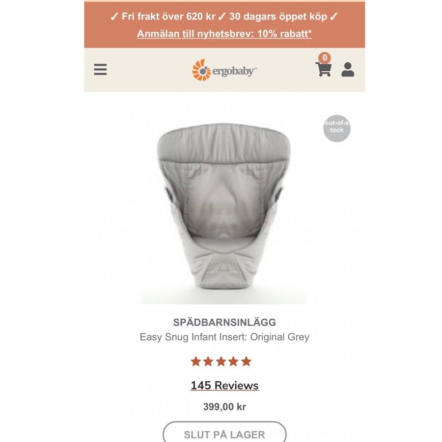 Ergobaby Easy Snug Infant Insert - NYSKICK!