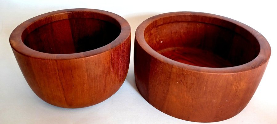 2 store teak skåle NISSEN Danmark design 1960erne