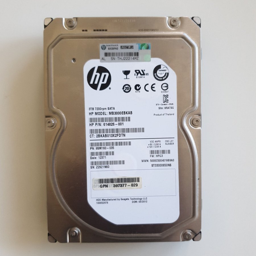 HEWLETT-PACKARD (HP) 35" HÅRDDISK 3TB