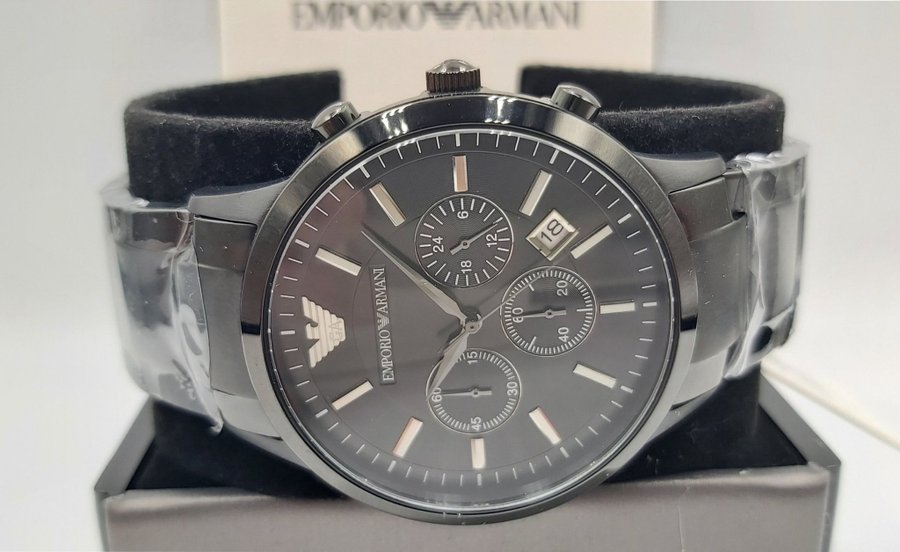 Emporio Armani Renato AR2453 Herenhorloge Zwart nieuw