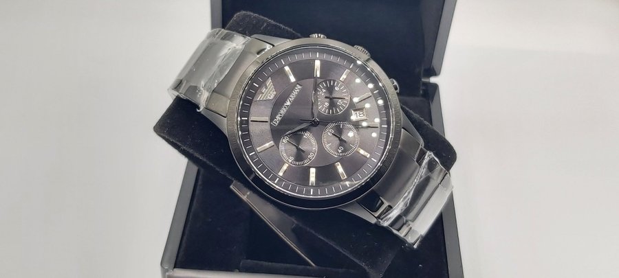 Emporio Armani Renato AR2453 Herenhorloge Zwart nieuw