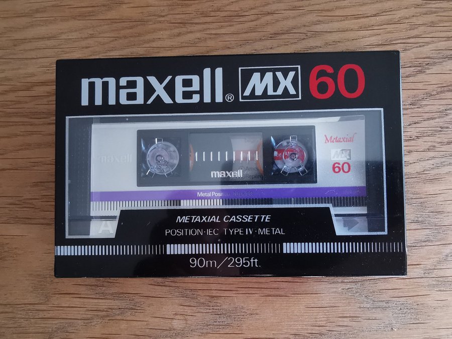 Maxell MX 60 metal tape metaxial cassette NOS kassett från 1985!