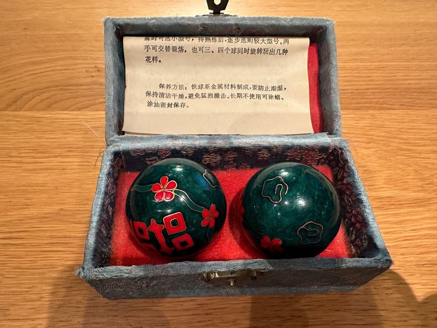 Vintage Chinese anti-stress balls, celestial relaxation chimes