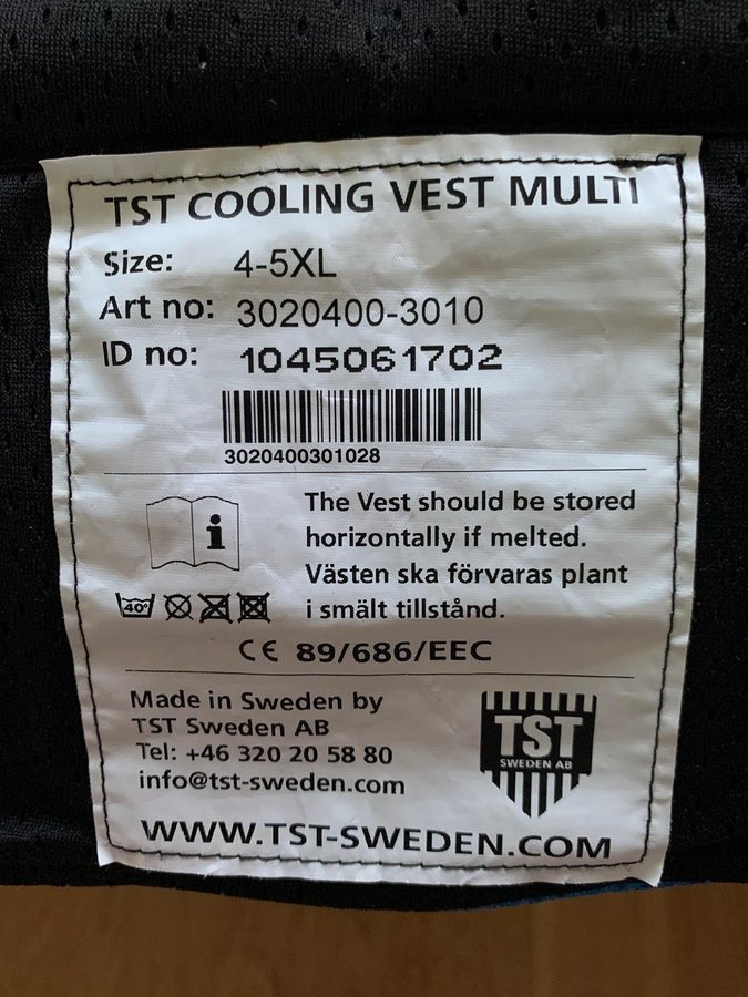 TST Cooling Vest Multi Storlek 4X-5X Kylväst Tyngdväst Temp-Tech