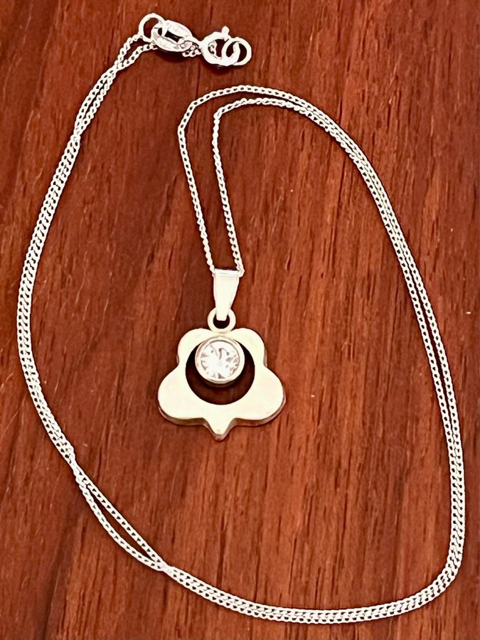 Sterling silver fjäril halsband med sten, Finland Salovaara