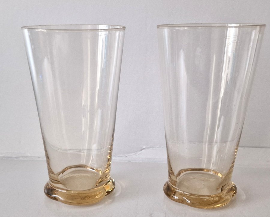 2 st grogglas ölglas Gulli Skruf h 15 cm diam8,5 cm