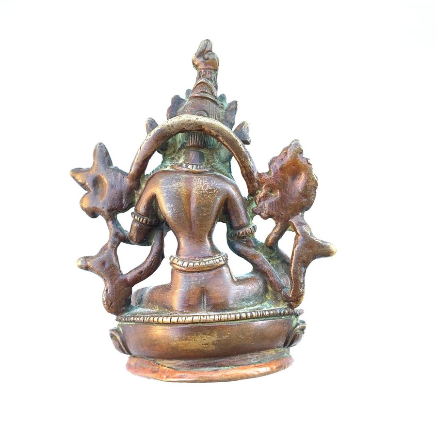 Tara Murti Gudinna Koppar Patina Buddhistisk Figurin Antik? Vintage Retro