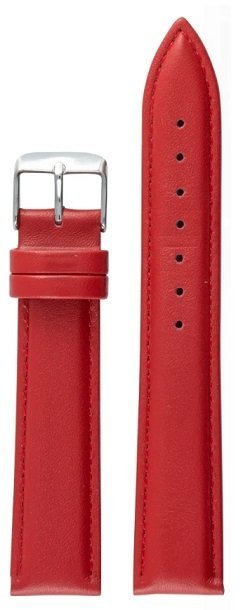 *NY Klockarmband - Äkta läder - Armband Klocka - Rött - Stål spänne - 22 mm