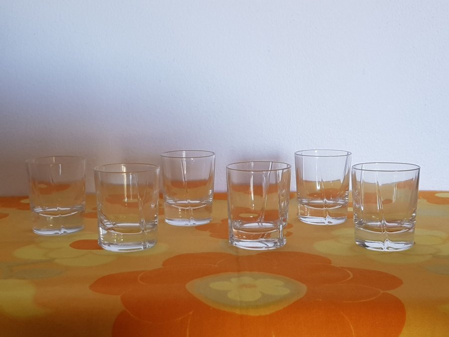 Retro vintage, Tapio Wirkkala, snapsglas, 6 st, "Viva", Iittala