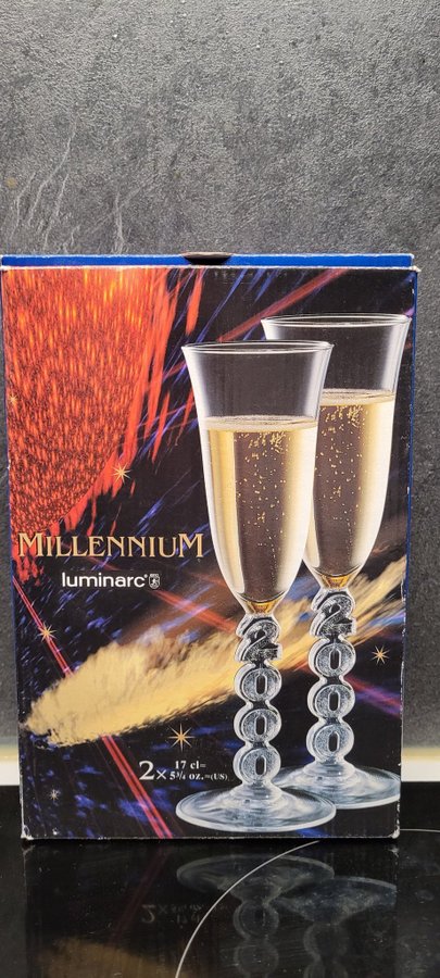 2 st. Champagneglas Millennium Luminarc