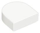 White Tile Round 1 x 1 Half Circle Extended - LEGO - 24246