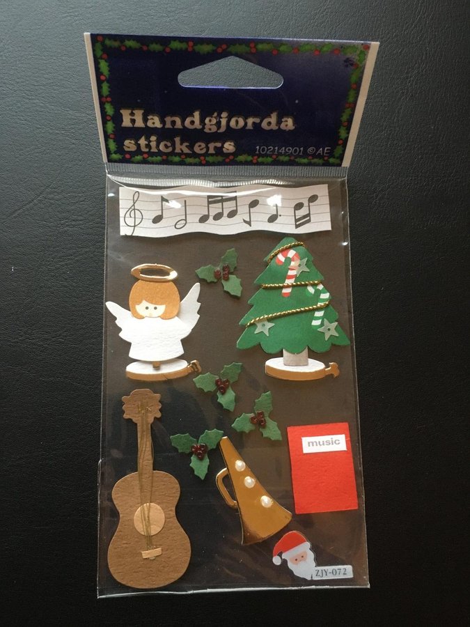 Handgjorda klistermärken - stickers - God Jul - scrap booking