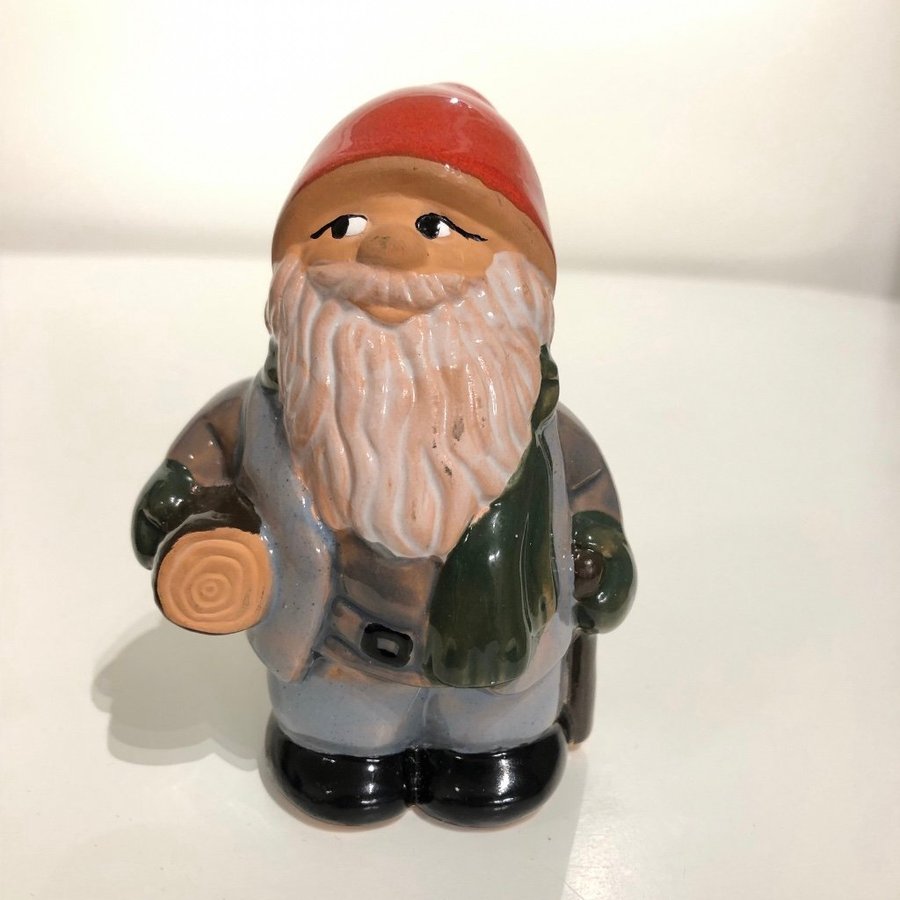 Tomte Med Ved Keramikfigur Jie Ewa Jarenskog