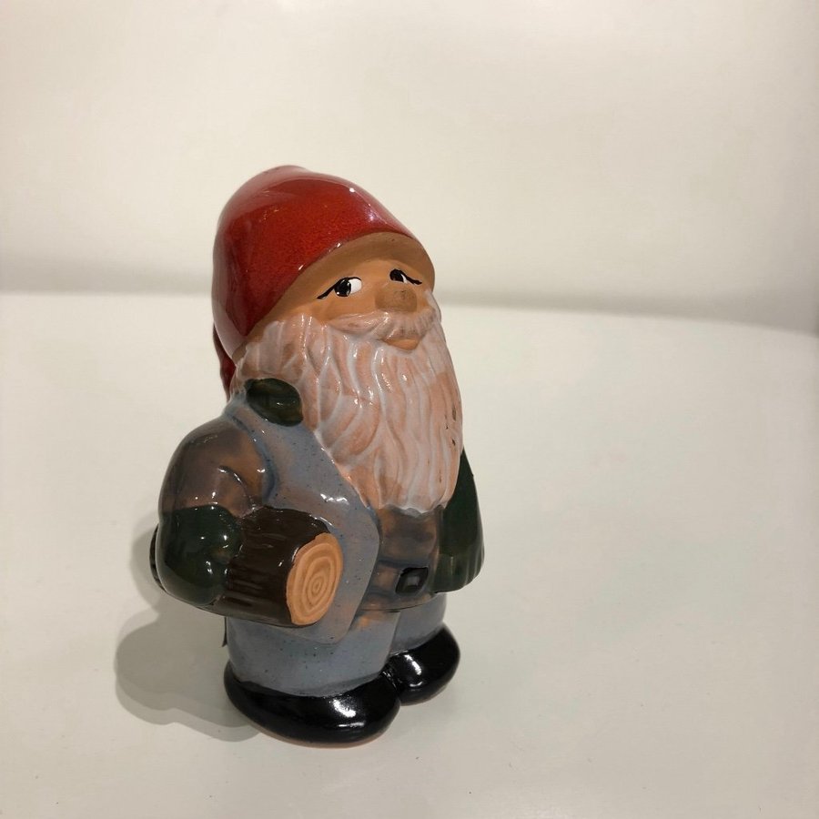 Tomte Med Ved Keramikfigur Jie Ewa Jarenskog