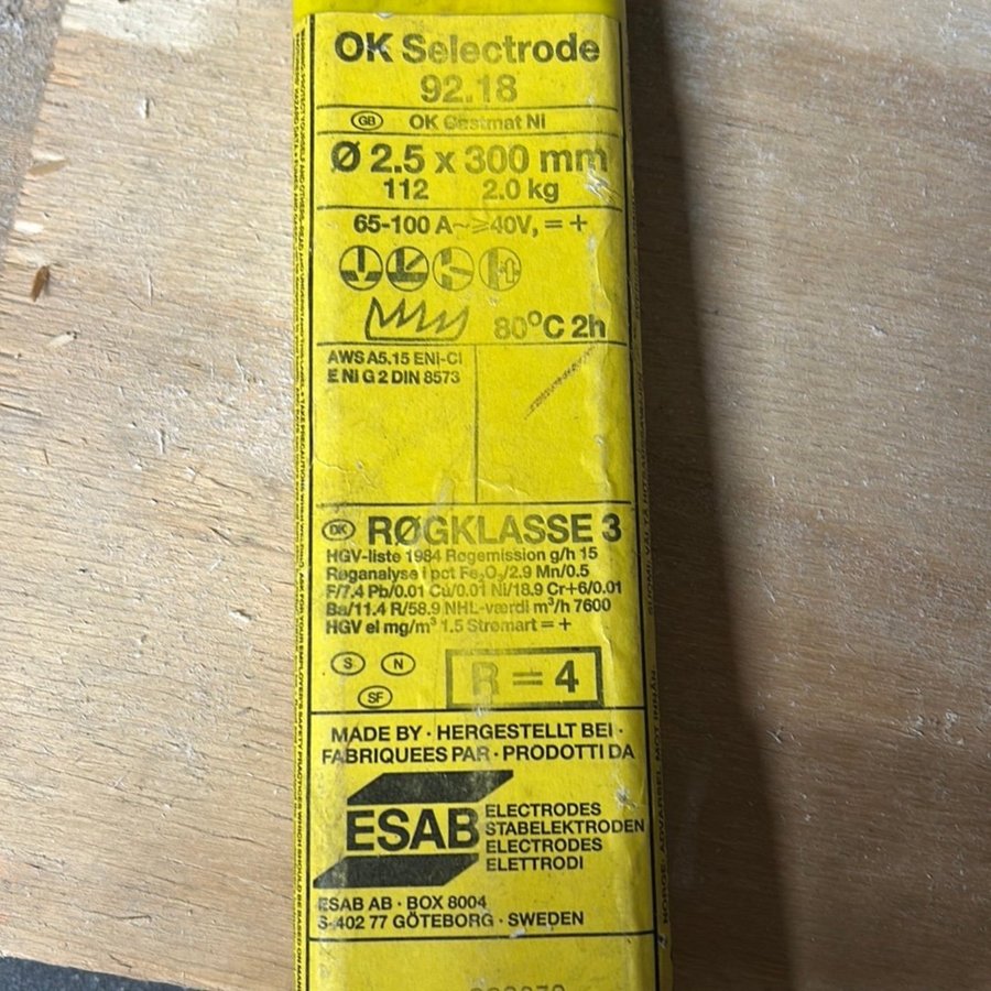 ESAB Svetselektroder 92.18 2.5 x 300 mm för gjutjärn mm