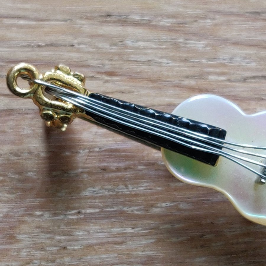 Brosch - Pärlemorfiol /- violin Vintage