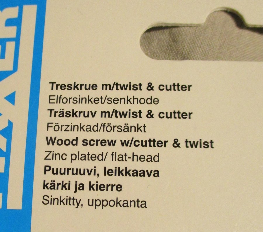 125 st oanvända försänkt förzinkad träskruv m/twist  cutter 6,0x50 mm. Torx 25.