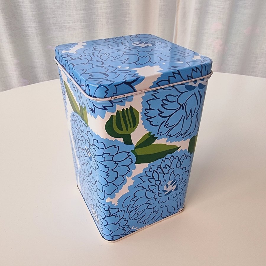 PLÅTBURK MARIMEKKO PRIMAVERA BLÅ BLOMMOR RETRO