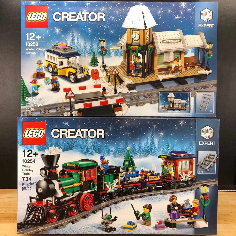 LEGO 10254 + 10259 Creator /Jul /tåg "Jultåg + station" - oöppnade /förseglade!