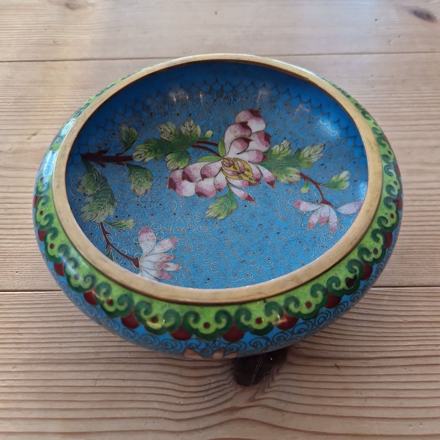 Rökelsefat cloisonne kina retro vintage