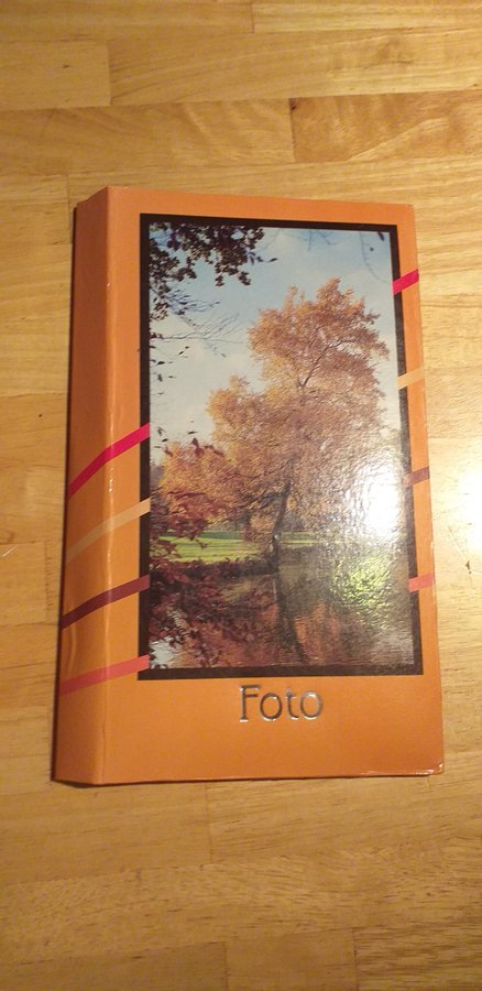 RETRO VINTAGE fotoalbum med två långa sidor med plastfickor för 15x11 cm kort