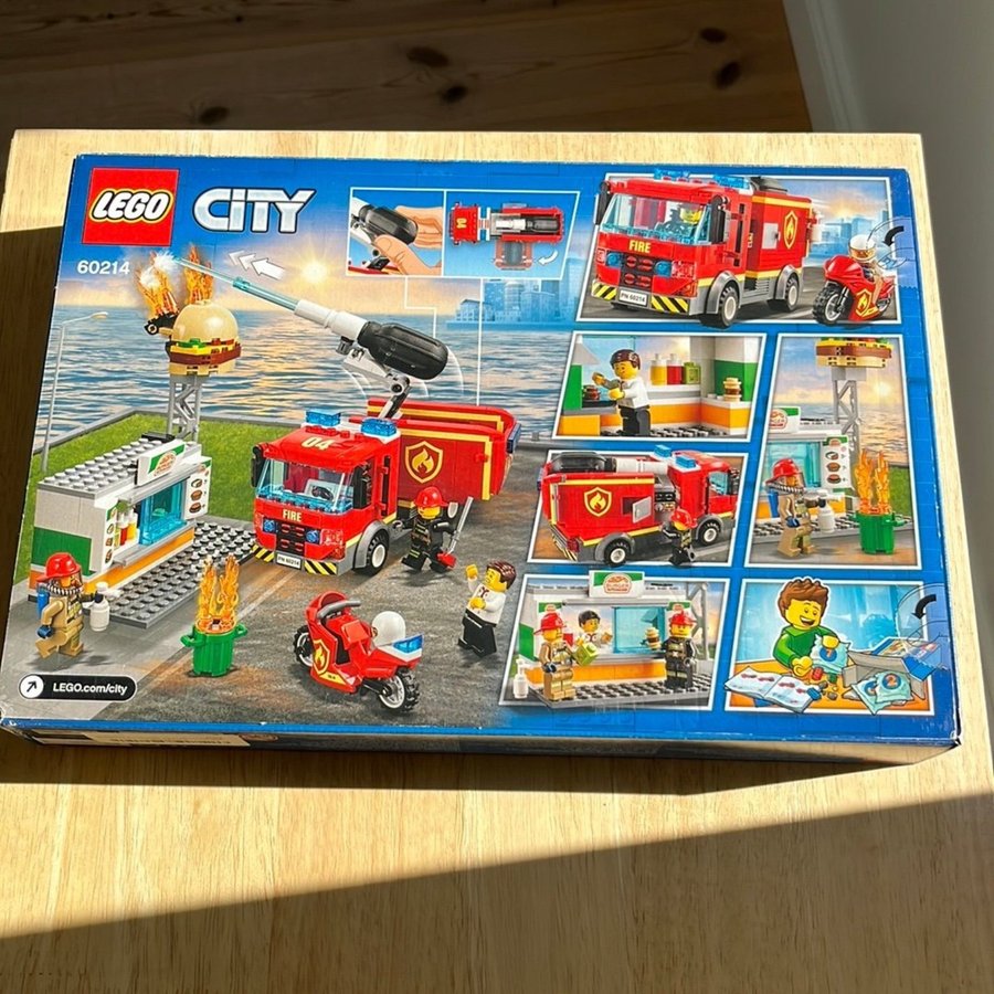 LEGO City 60214 Brandbil med Burgerrestaurang, ny i oöppnad originalförpackning.