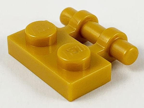 Pearl Gold Plate Modified 1 x 2 - LEGO - 2540