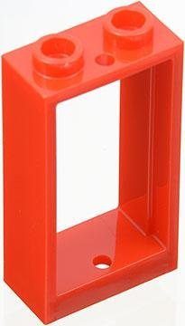 Red Window 1 x 2 x 3 Flat Front - LEGO - 60593