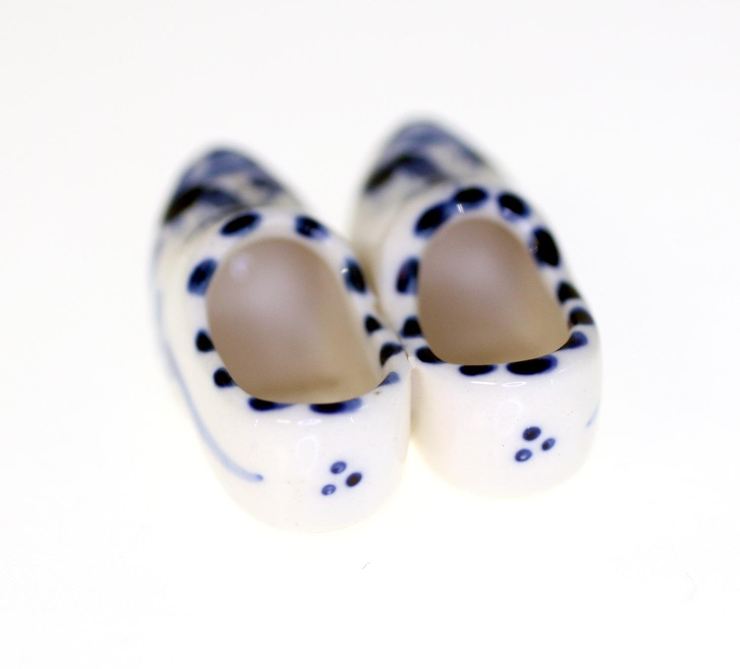 Vintage mini porcelain Delft clogs-circa 1970s-two pairs included-Weight 36g