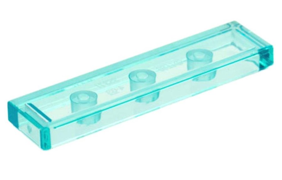 Trans-Light Blue Tile 1 x 4 - LEGO - 2431