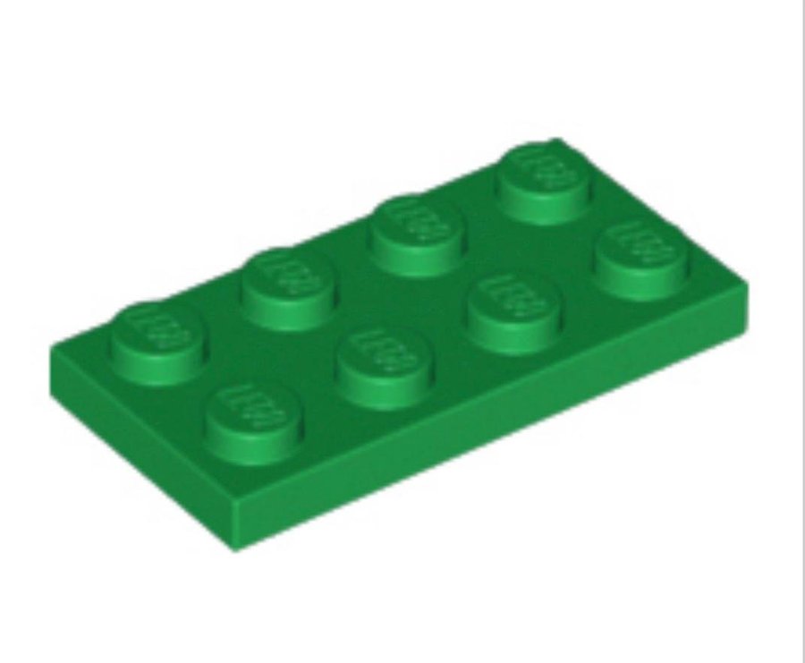 Green Plate 2 x 4 - LEGO - 3020