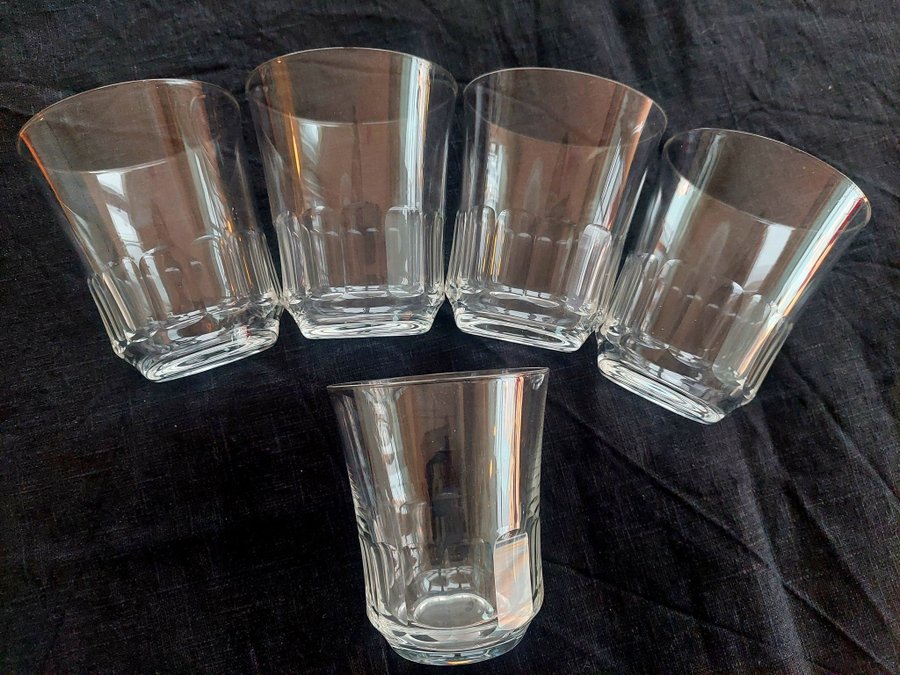 5 Tumbler- selters-glas supervackra glaskonstverk Art Deco stil Vintage Fina