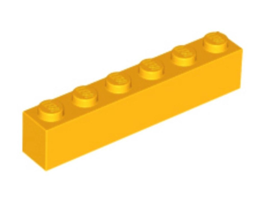 Bright Light Orange Brick 1 x 6 - LEGO - 3009