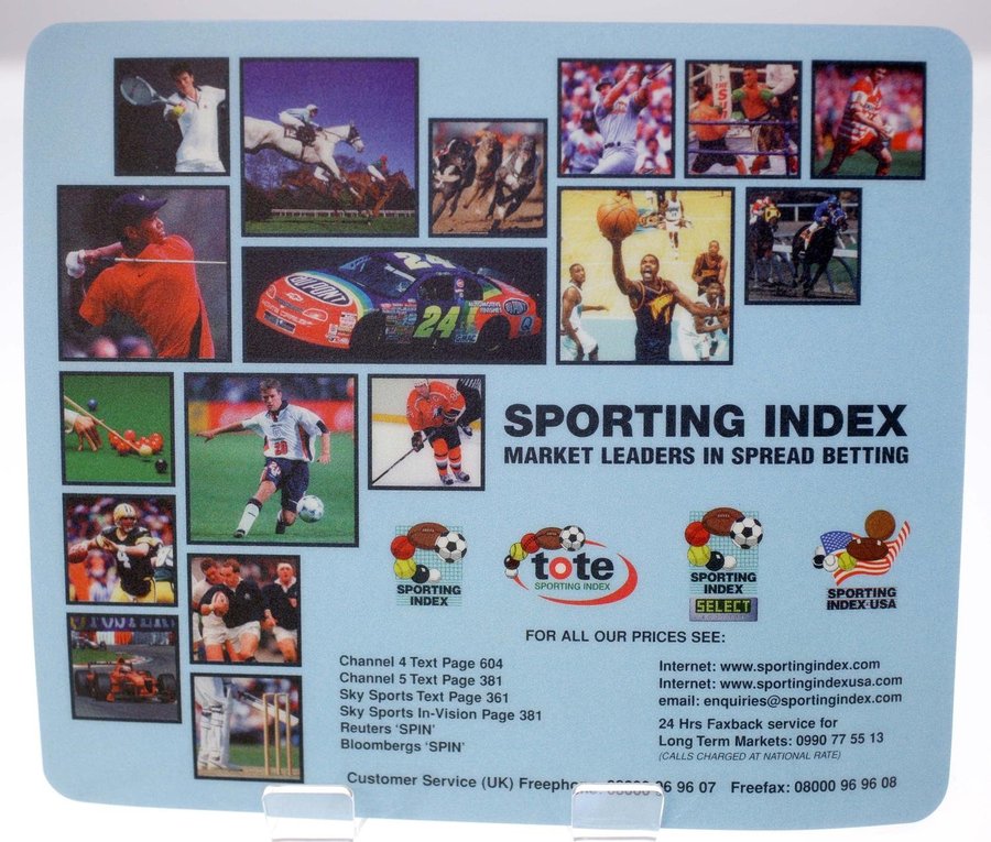 Sporting Index retro mouse pad from UK circa 1990s-235cm x 20cm-Weight 52g